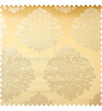 Gold color traditional damask designs texture finished surface swirls horizontal lines polyester main curtain